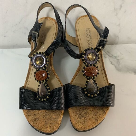 Kenneth Cole Reaction wedge heel cork sandals - Picture 2 of 5